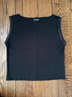 J. Crew Black Sleeveless Boxy Tank
